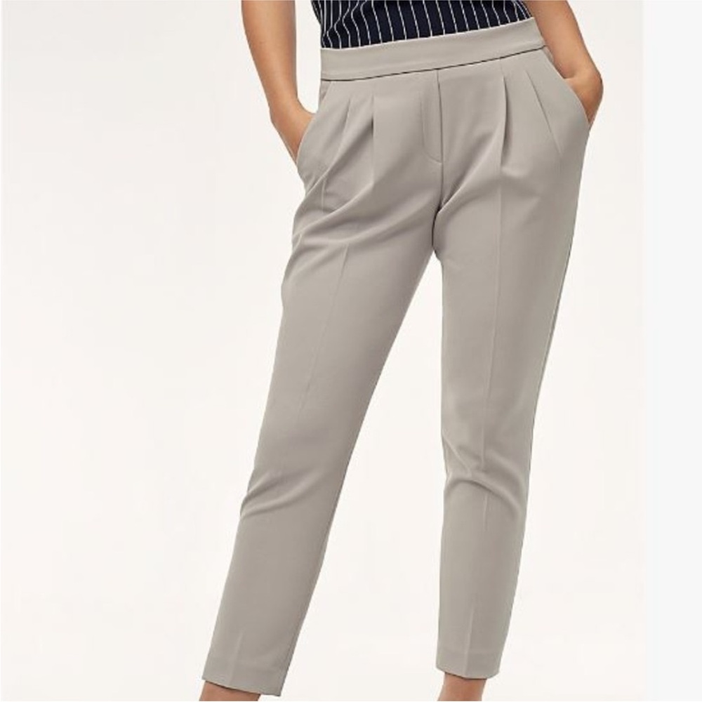 Aritzia Babaton Cohen Pants Cropped Pleated Ashen Gray Stone Minimalist Womens 2